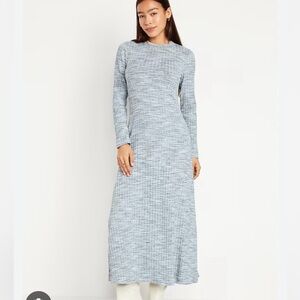 Old Navy Fit & Flare Rib-Knit Maxi Dress in Blue periwinkle